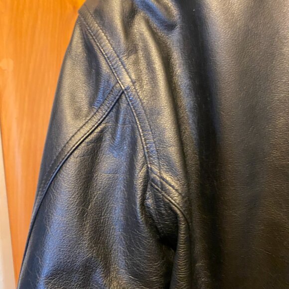 AUTHENTIC TYPE A-2 FLYER'S JACKET BLACK LEATER EXCELLENT CONDITION SIZE 42 - Picture 11 of 16